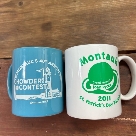 Other - Montauk Blue and White Ceramic Mugs Set